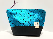 Load image into Gallery viewer, ZOE w/TH makeup bags BLUE MERMAID - Zanna Beauty