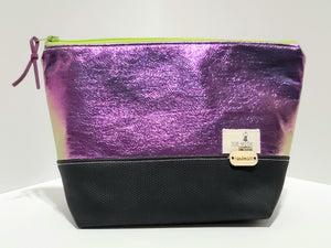 ZOE w/TH makeup bags METALLIC PURPLE - Zanna Beauty