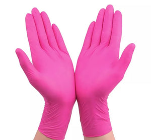 Nitrile PINK disposable gloves - Zanna Beauty